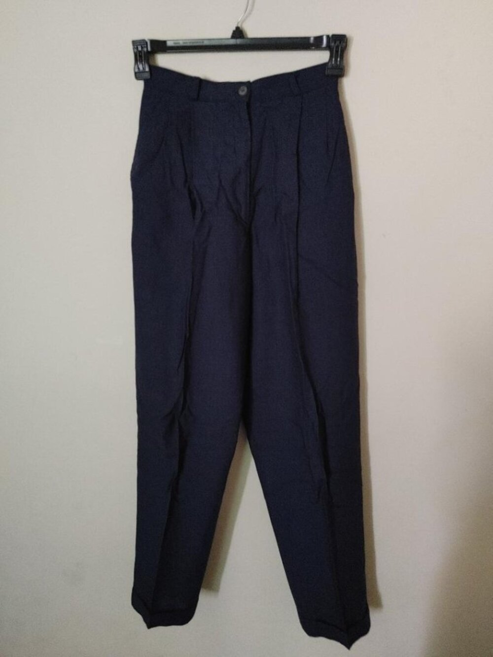 Vintage Talbots Navy Lined Size 10 Rayon/Linen Cuffed Pants